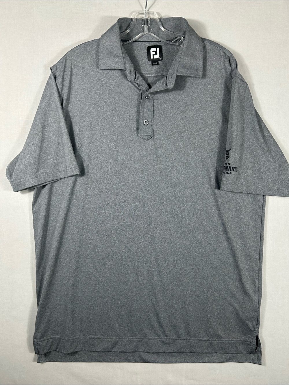 FootJoy Polo Shirt Mens Large Gray Grand Centenario Tequila FJ Collar Logo